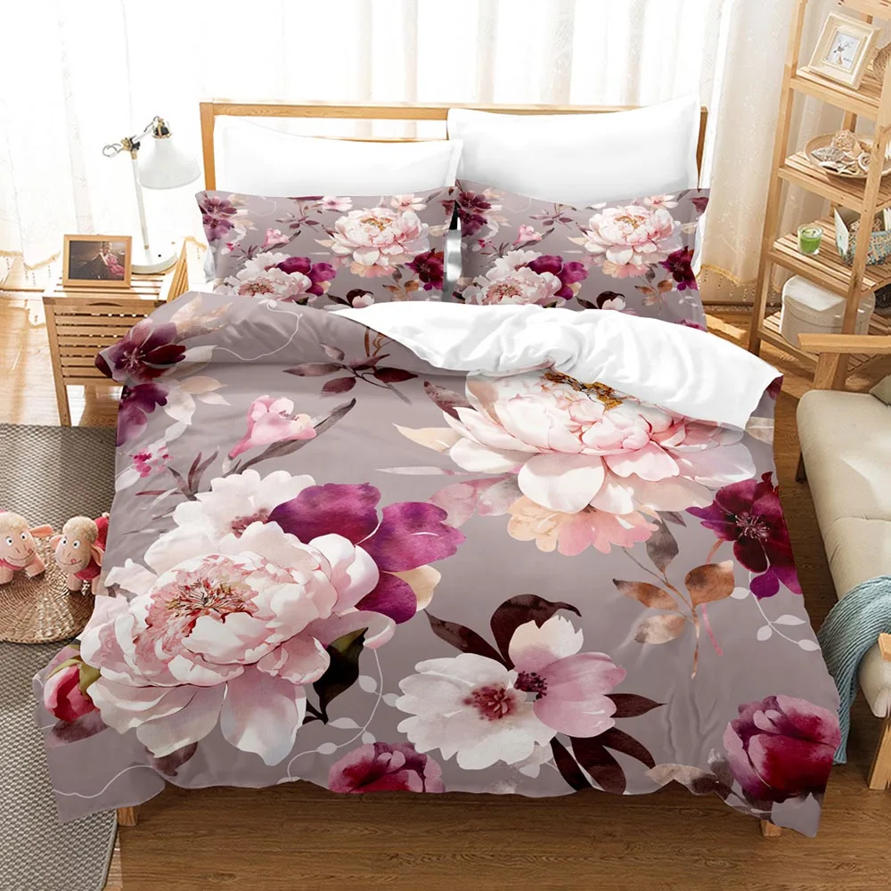 

Ins Princess Bedding Set 3D Printed Floral Duvet Cover Set Soft Single Twin Double Queen King Size for Kids Boys Christmas Gift
