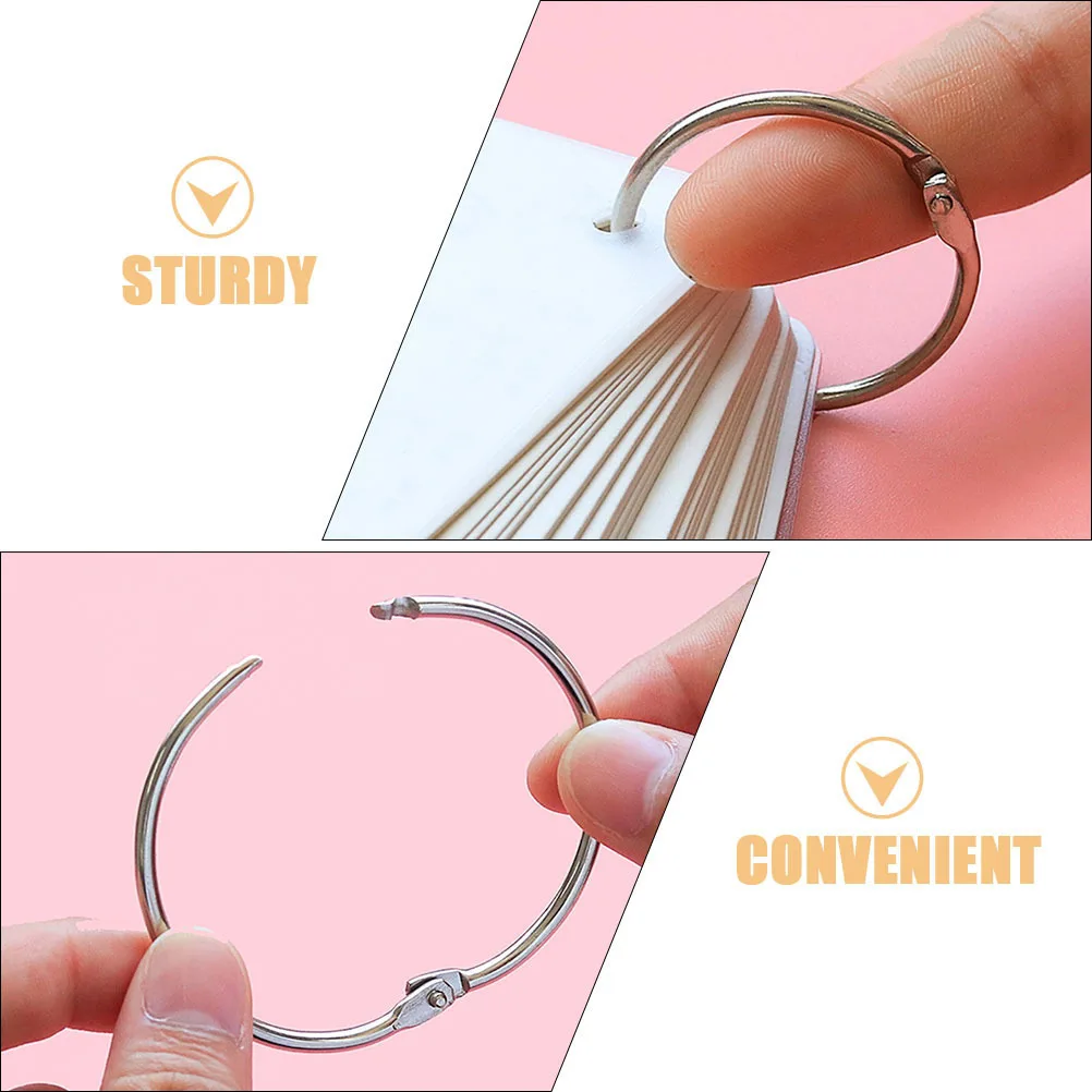 20 قطعة حلقات معدنية متمحور مقاطع الموثق الحديد DIY بها بنفسك ألبوم صور المفاتيح منظمة كتاب وثيقة ملزمة المشاريع الحرفية فضفاضة