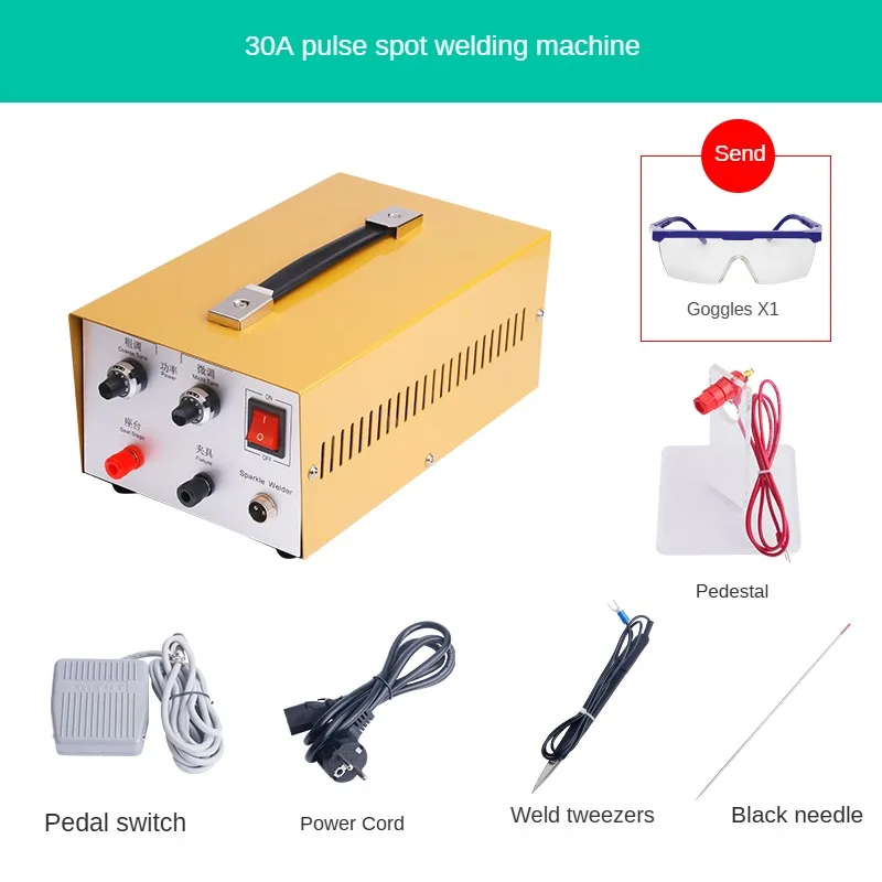 Machine de soudage au laser par points, 110V, 220V, 80A, 50A, 20A, soudeur à impulsions tenu dans la main, or, argent, outils de traitement de bijoux avec ensemble complet