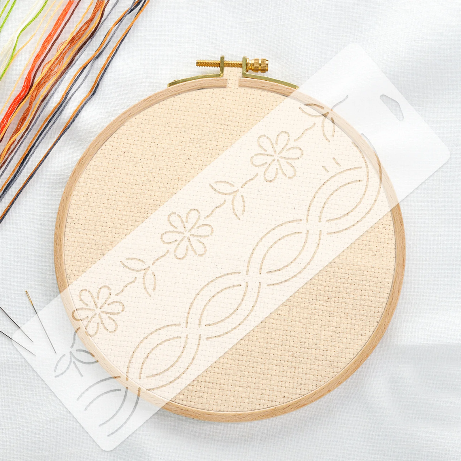 2Pcs Cross Stitch Quilting Templates Transparent Plastic DIY Patchwork Embroidery Patterns Sewing Cutting Guide Quilting