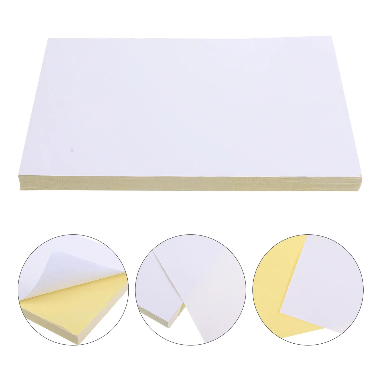 100 ورقة من ورق الملصقات القابل للطباعة، ورق ملصقات غير لامع ذاتي اللصق للطابعة، رسم الرسم، الكتابة، المشاريع الفنية