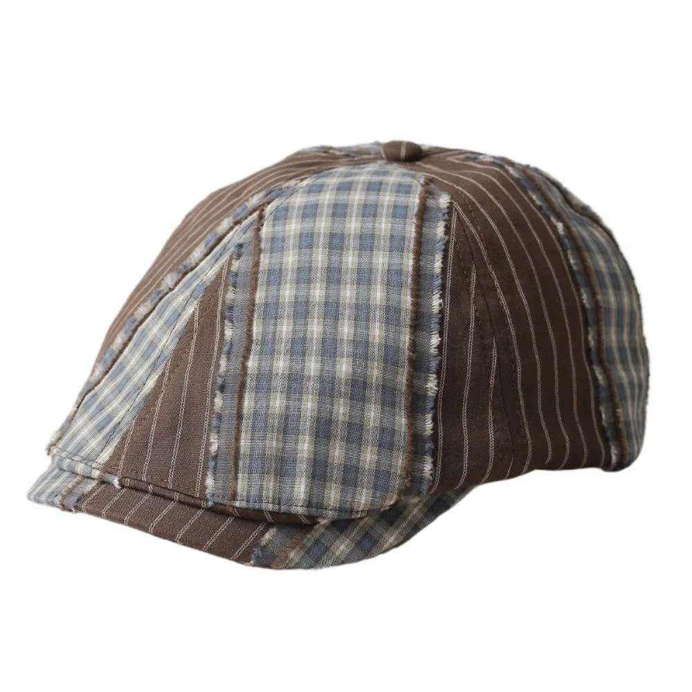 

Новая кепка вперед, клетчатые береты Y2k, кепки газетчика в корейском стиле, плоская тонкая шляпа художника, уличная кепка