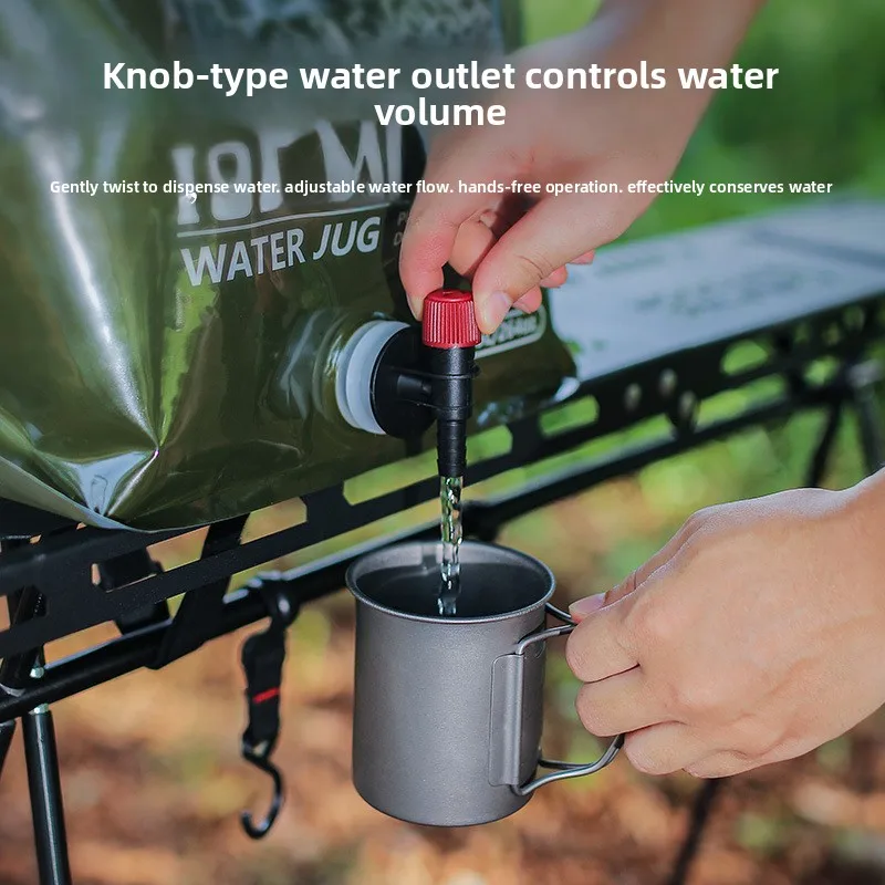 Bolsa de almacenamiento de agua plegable para exteriores, cubo de plástico de gran capacidad con válvula, suministros de acampada, bolsa de agua portátil, 7,5l