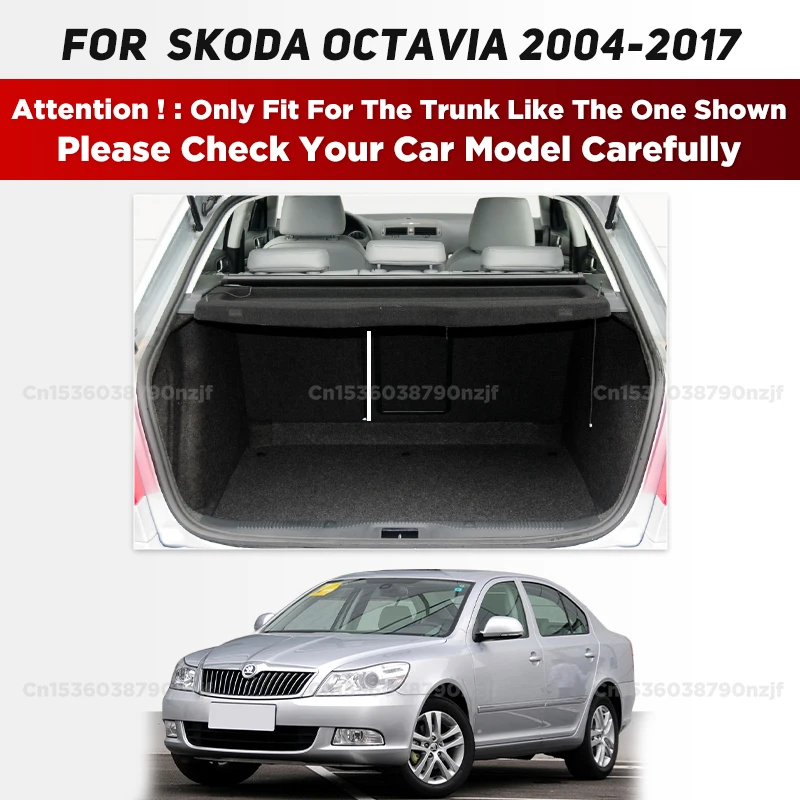 For Skoda Octavia 2004-2017 16 15 14 13 12 11 10 09 08 07 06 05 3D Car Trunk Mat Cargo Liner Carpet Interior Accessories