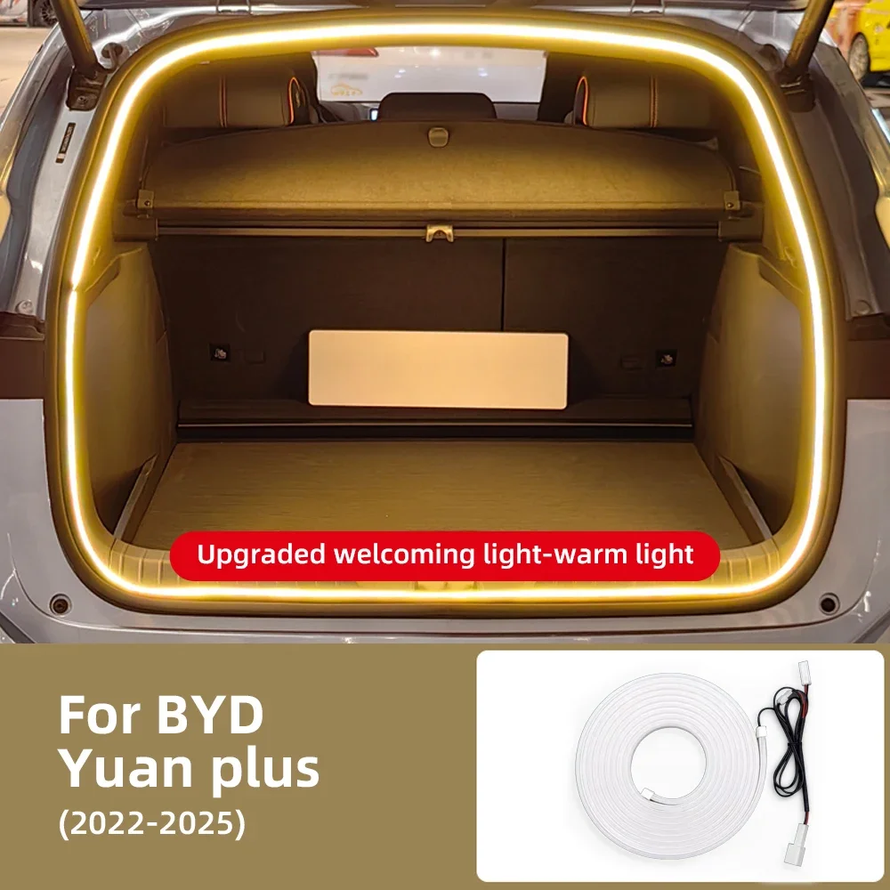 Dynamic Flowing LED Trunk Light Strip For BYD Atto 3 Yuan Plus 2022 2023 2024 2025 2026 12V Ambient Lighting Back Door Lamp Trim