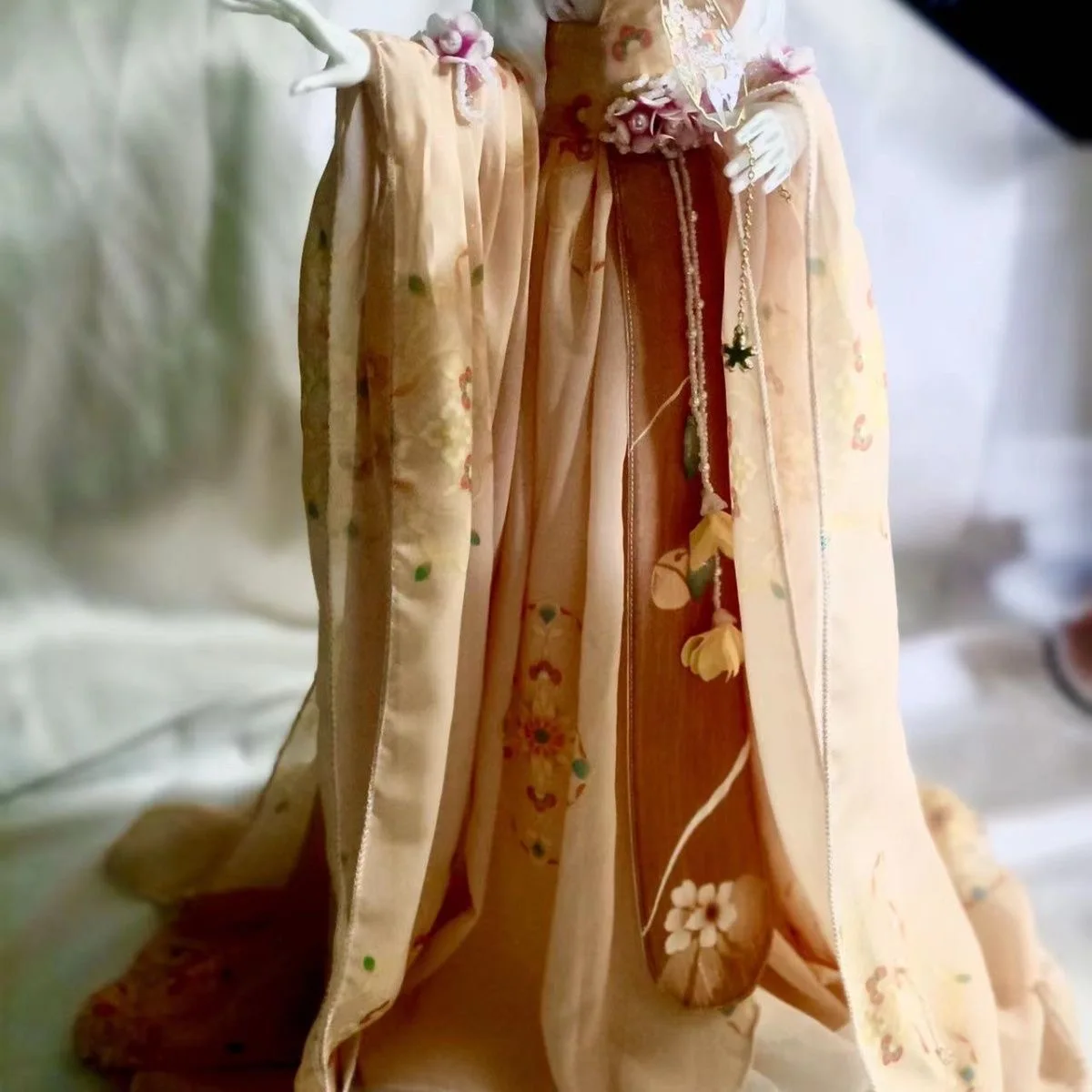 

Handmade Hanfu 1/3 BJD Doll Clothes, Orange Pink Fairy Skirt Free Shipping