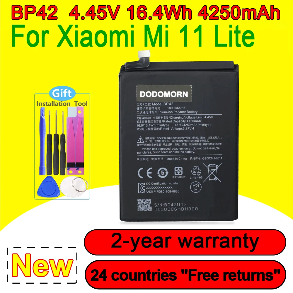 High Quality NEW BP42 4150mAh Battery For Xiaomi Mi 11 Mi11 Lite Smartphone/Smart Mobile Phone With Tracking Number