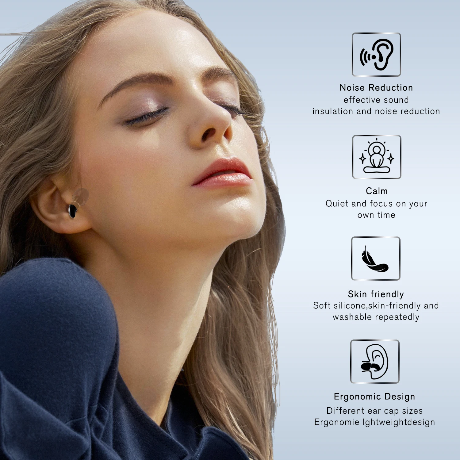 Soundproof Sleep Aid Silicone Earplug Set Noise Reducing Earplugs Concert Waterproof Swimming Ear Protector Safety Protection