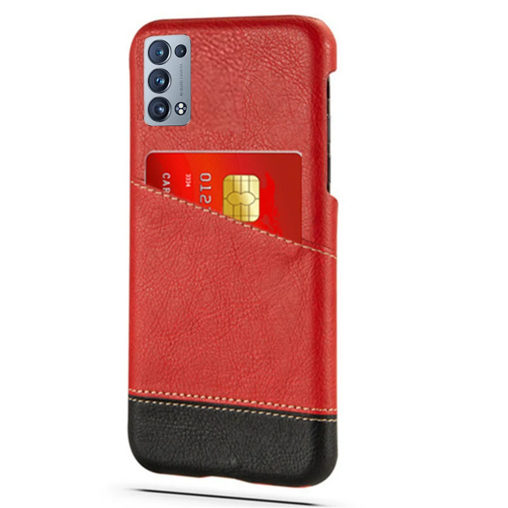 Luxury Case For OPPO Reno 6 Pro 5G Case Mixed Splice PU Leather Credit Card Cover For Oppo Reno6 Pro+ 5G Cover Reno 6 Pro Plus