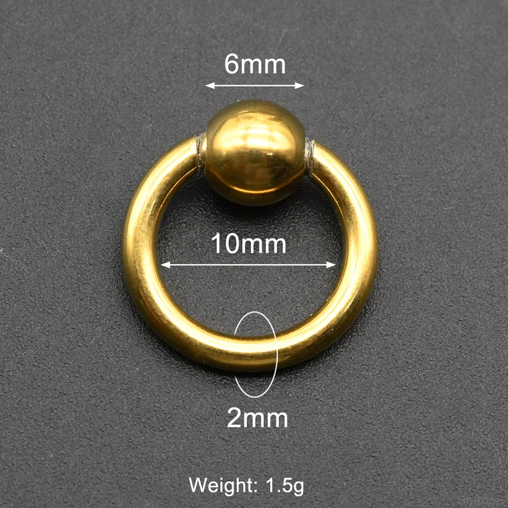 Large Gauges Stainless Steel Captive Spring Bead Rings, 1Pc