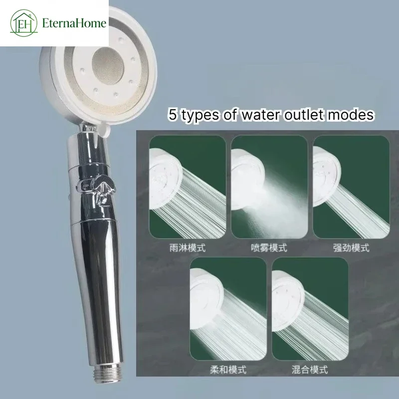hand-held spray pressurized shower in the bathroom，360 ° rotating nano bubble skin friendly shower head