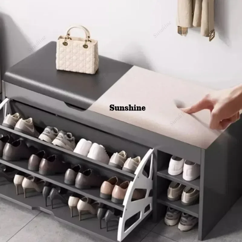 With Seat Low Shoe Cabinets Luxury Stool Design Mobile Bedroom Display Shoe Cabinets Accent Unique Gabinete Room DecorationsY