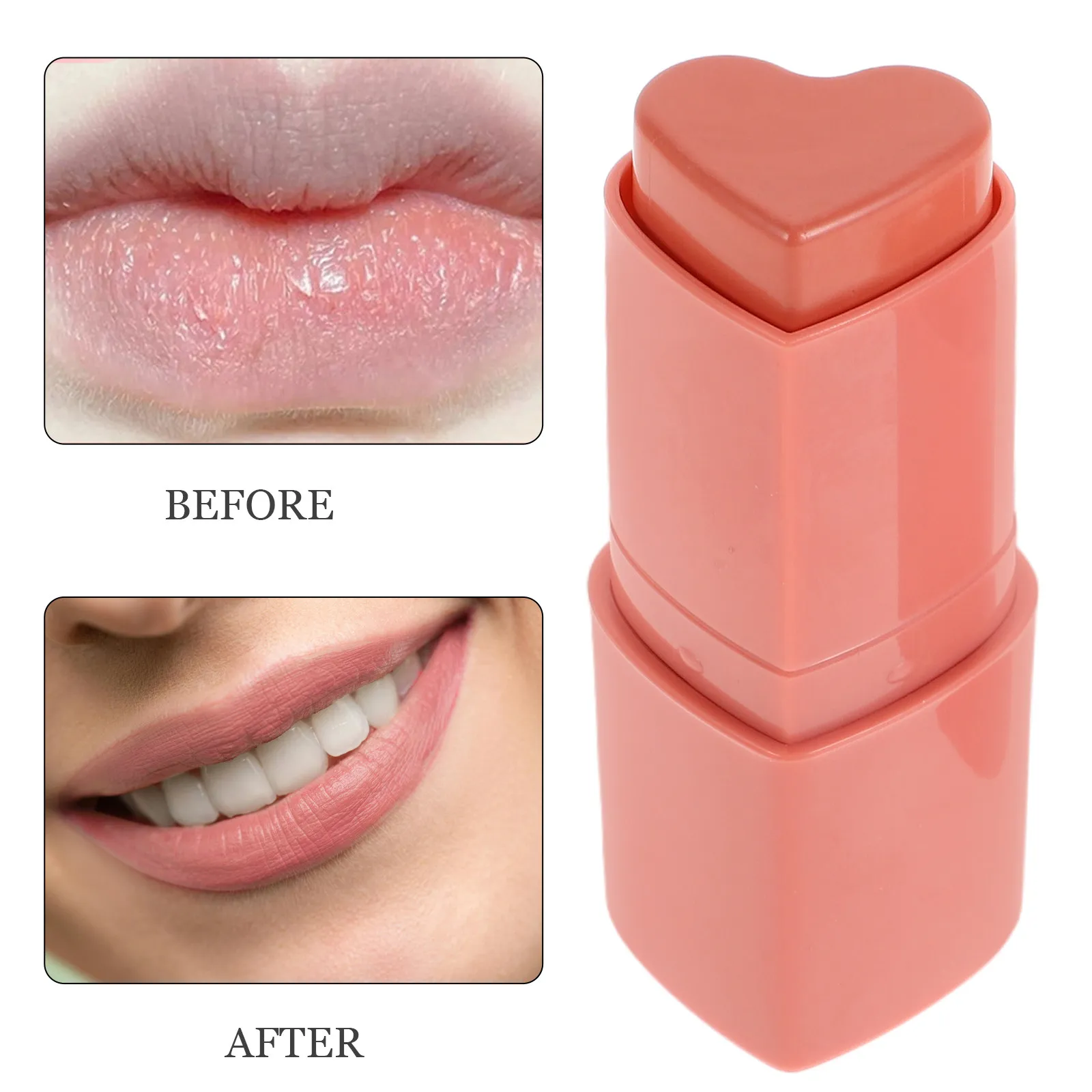 Heart Shaped Blush Stick Combines Blush Contour Lip Color Lightweight Mousse Texture All Day Wear Makeup Essential