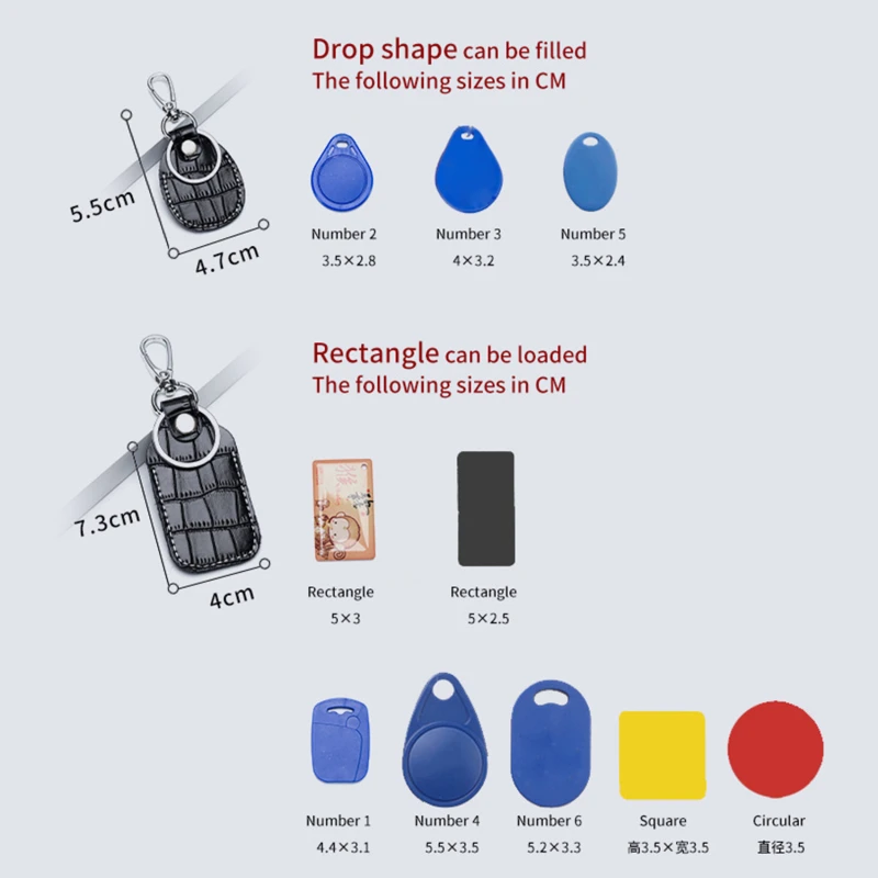 LLavero de cuero con bolsa para tarjeta de acceso, llavero con cerradura de puerta, etiquetas de Control de acceso, funda para tarjeta de identificación