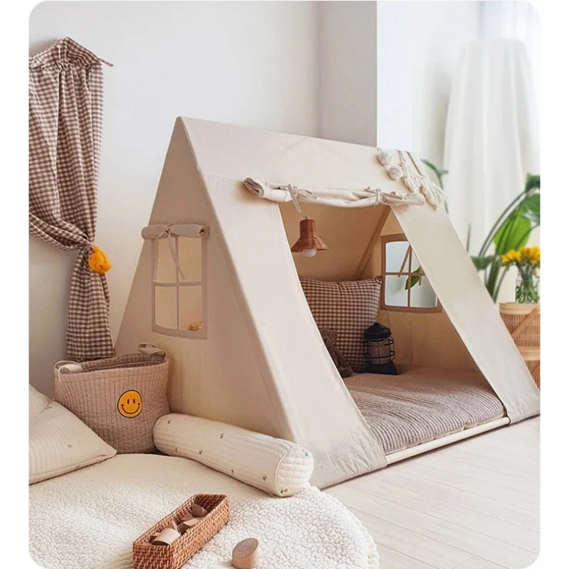 Children's tent indoor triangle play house household solid wood toy house castle thickened