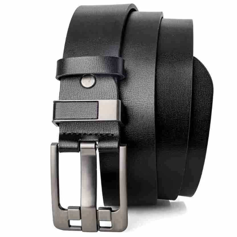 Herren-Gürtel mit Vintage-Dornschließe, lässiger Business-Gürtel aus PU-Leder, modischer und vielseitiger Gürtel für junge und mittelalte Männer. – Detail 9