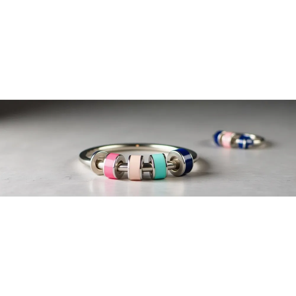 

Кольцо-спиннер Daughter Fidget из стерлингового серебра 925 пробы, подарок для девочек на день рождения, для снятия тревоги, размер 6