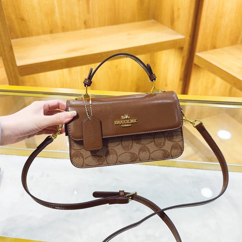 2025 Bolso con estampado vintage, bolso de lujo con asa superior para mujer, bolso de hombro texturizado, bolso retro para ir al trabajo, bolso cruzado artístico ​
