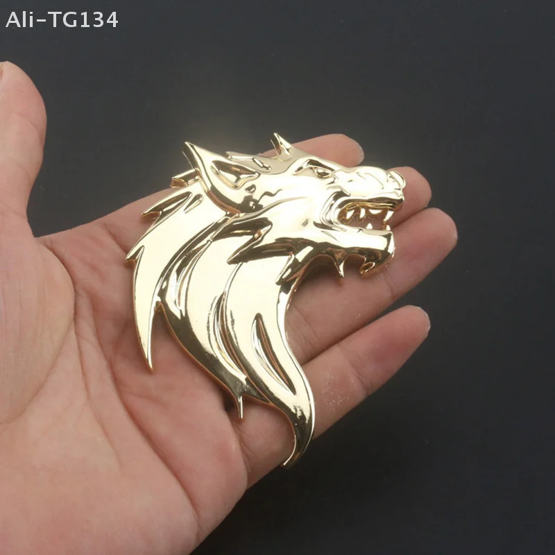 

Wolf Totem Badge Metal Car Sticker - Personality Wolf Head Modified Car Logo Decal for Vehicle