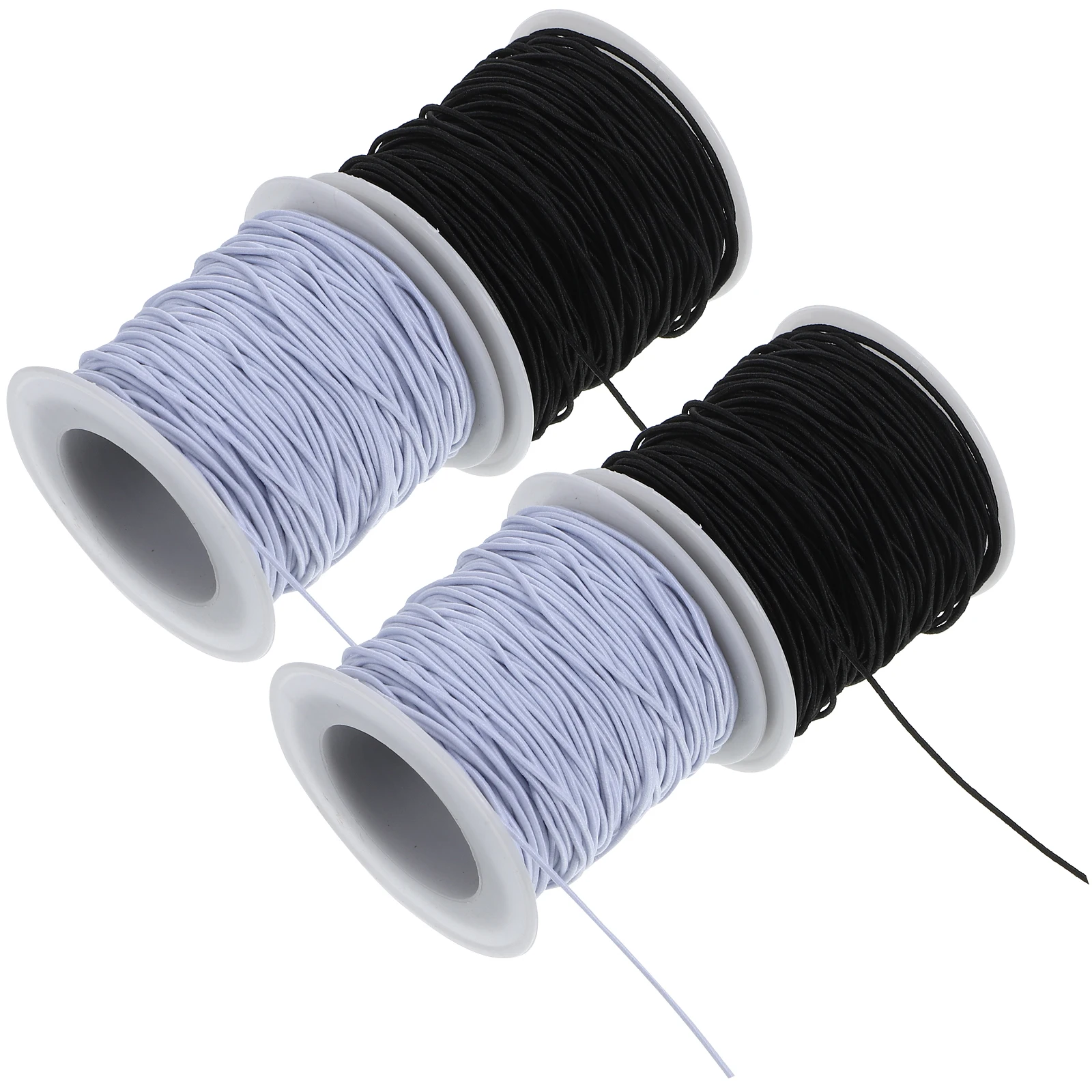 

4 Rolls Black White Elastic Cord Beading Cord DIY Jewelry Making Bracelet Necklace Thread String 45m Safe Durable