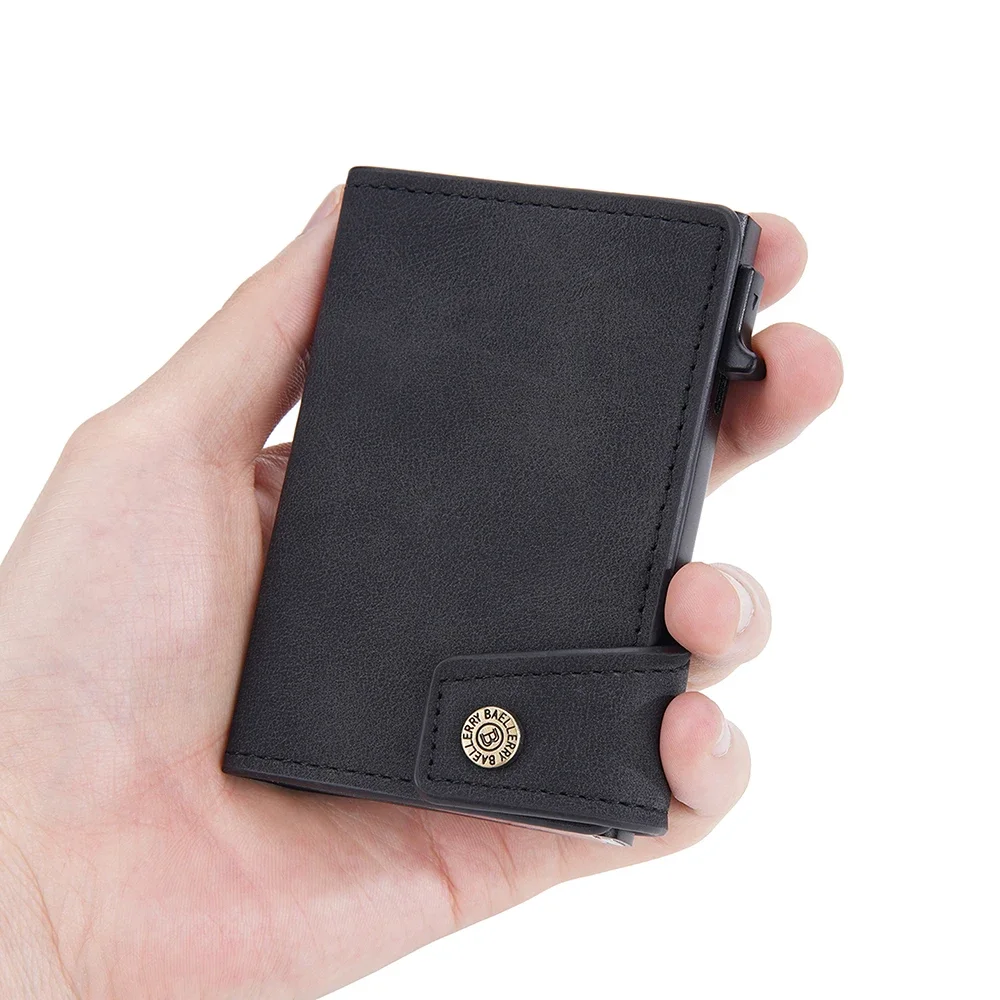 New Travel For Men Women ID Holder Credential Vintage RFID Card Anti-Magnetic Business Leather Multi-Card Bit Metal Aluminum Box