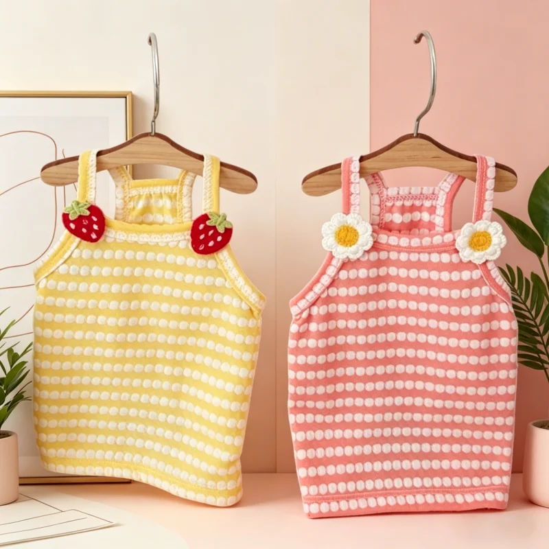 Chaleco bandolera rayas para perros y gatos – Ropa verano suave - imagen 3