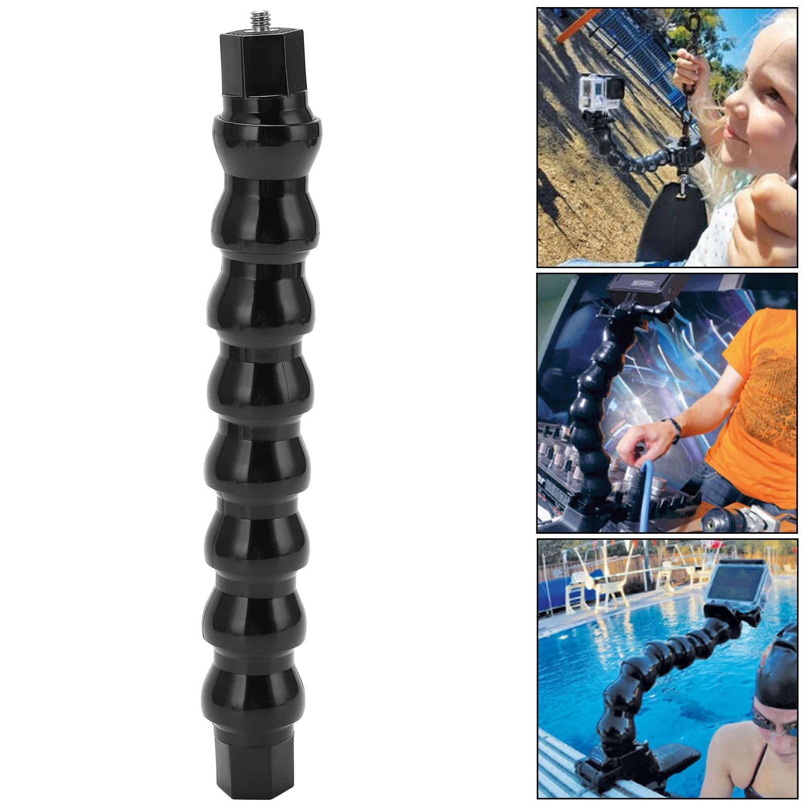 FLW 264 Flexible Monopod Gooseneck  Mount with 1/4in Screw Holes 8 Section Gooseneck Flexible Camera Mount