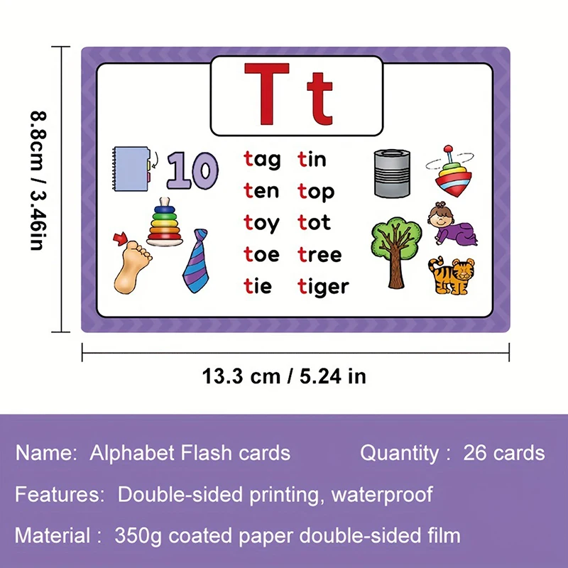 1 ensemble de cartes Flash de mots anglais, phonétique naturelle, Alphabet de la petite enfance, cartes effaçables, activités de Puzzle, outil d'apprentissage interactif