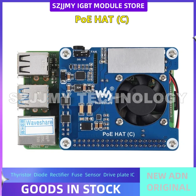 

Raspberry Pi 3/4B POE Ethernet Expansion Board Module Supports 802.3af/at Network NEW ORIGINAL IN STOCK
