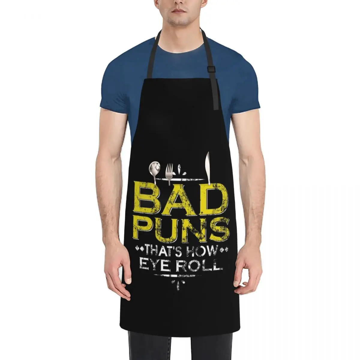 

Funny Bad Puns That's How Eye Roll Cute Distressed Apron kitchen gadgets Barista Kitchen Apras For Women Apron