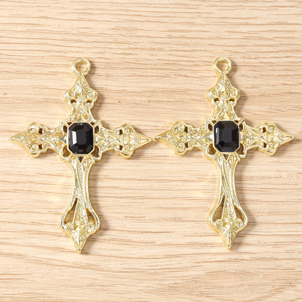 Tusember 5 Stück 39*54mm Gothic Steampunk Kreuz Anhänger Charms Passend für Original Armband Halskette Damen Schmuckherstellung Geschenke – Detail 6