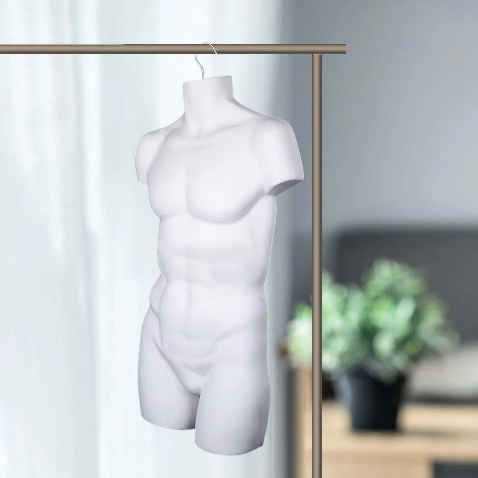 Male Mannequin Hanger Stand Torso Dress Form for Shows Malls Retail Store Market Male Mannequin Hanger Half Body Mannequin