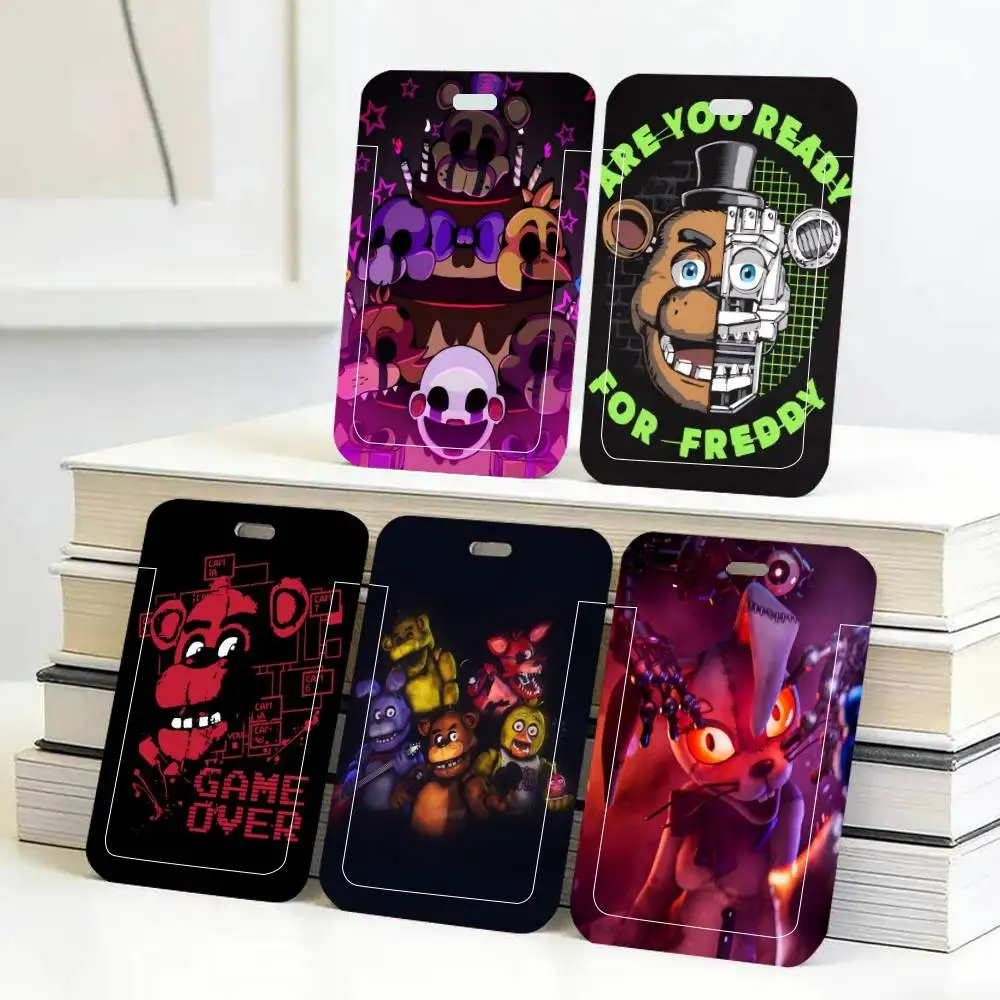 F-Five-Nights-At-Freddys F-Fnaf ID Card Holder Neck Strap Pendant Door Badge Holder Lanyards Keychain Work Credential Case Gift