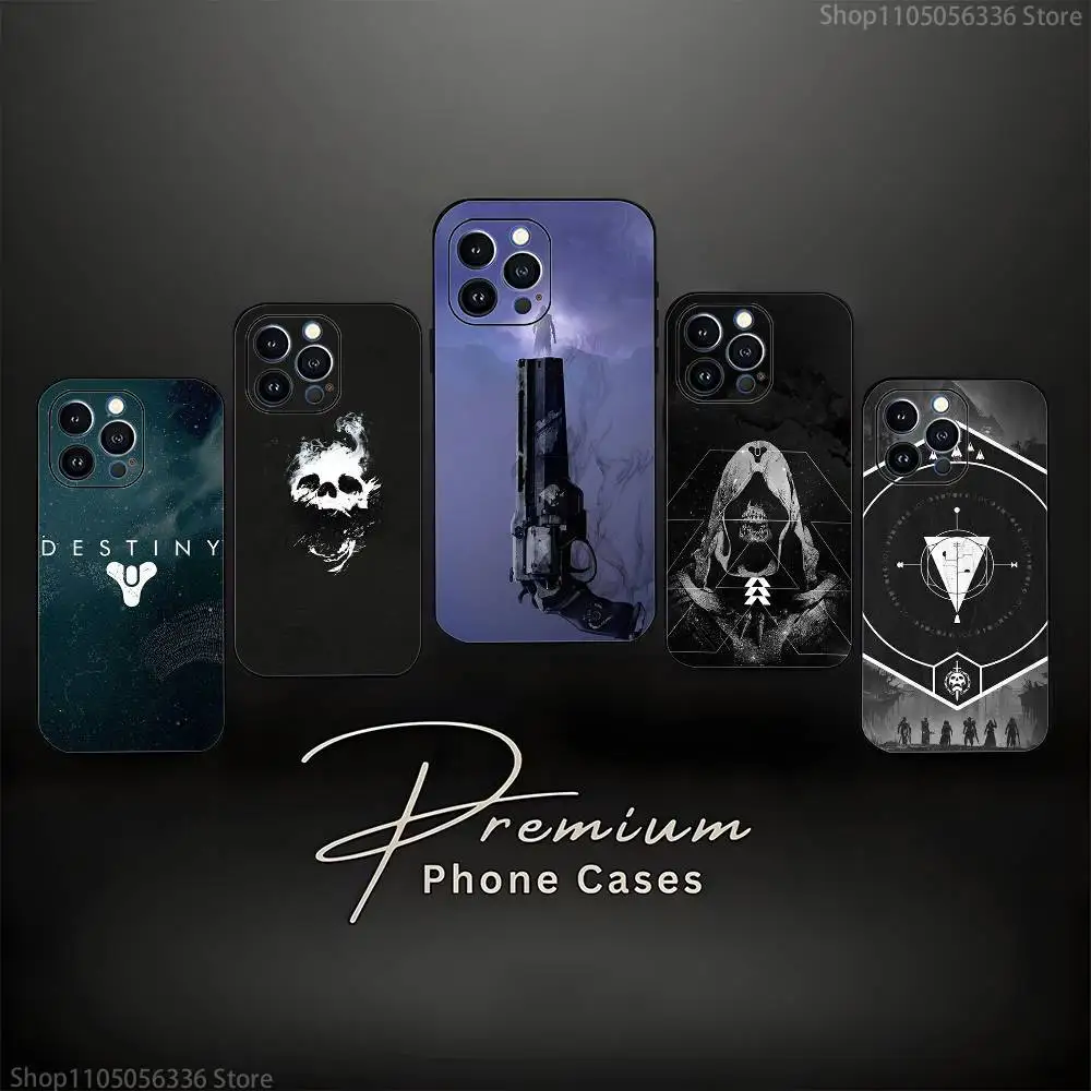 

D-Destiny 2 Game Phone Case For iPhone 16,15,14,13,12,11 Plus,Pro Max,XS,X,XR,SE,Mini,8,7,Soft Silicone Black Cover