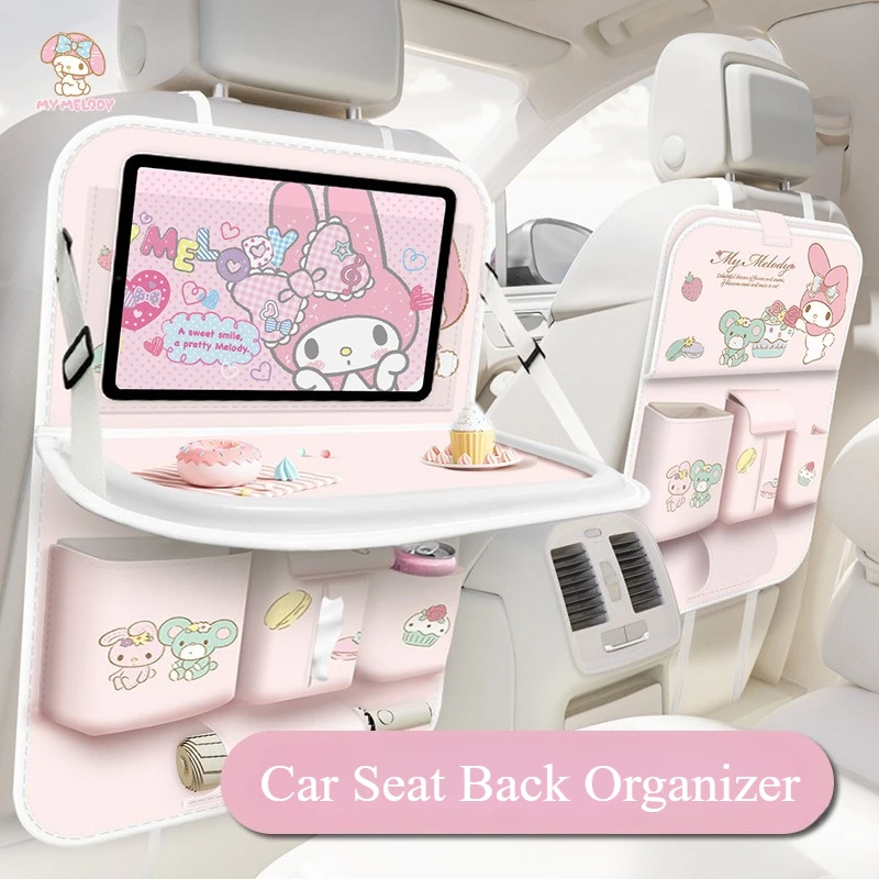 

My Melody Car Seat Back Storage Bag Multi-Functional Hanging Bag for Children's Dining Table Car Rear Storage Organizer