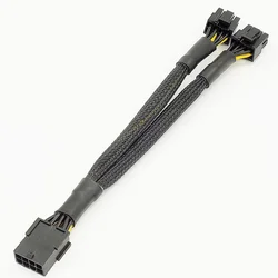 Cable adaptador trenzado Y Splitter GPU de 20cm, PCIe, 8 pines, hembra a Dual, 2x8 pines (6 + 2), macho, PCI Express, Cable de extensión de adaptador de corriente