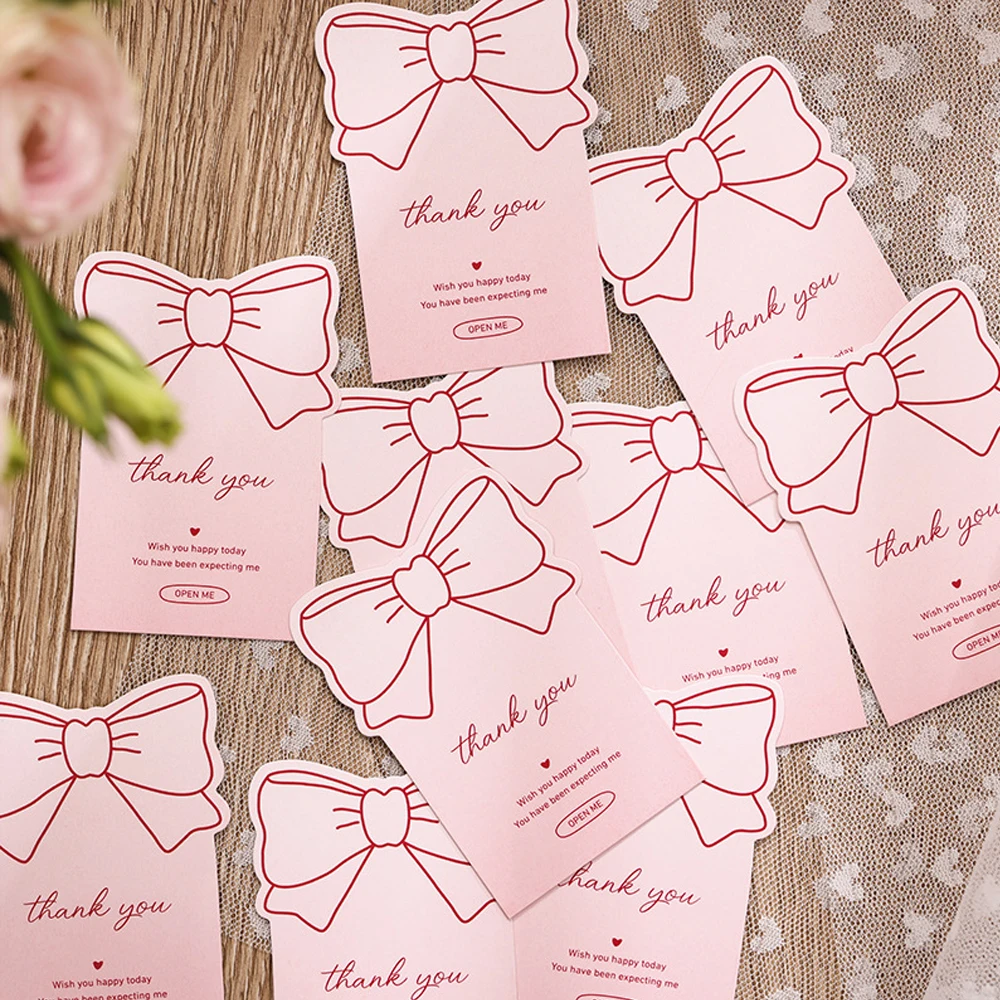 30 Pieces Cute Pink Bow Design Thank You Cards/Stickers Bulk Wholesale Small Business Packaging Decorations Sealing Stickers