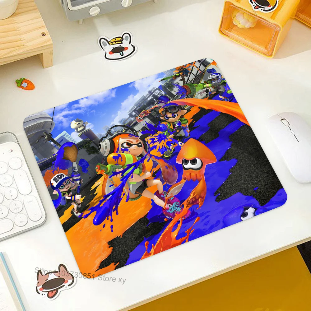 Splatoon Mousepad RGB Small Size Gaming Mouse Pad With LED Light Desk Mat Super Smooth Non-slip Rubber Bottom