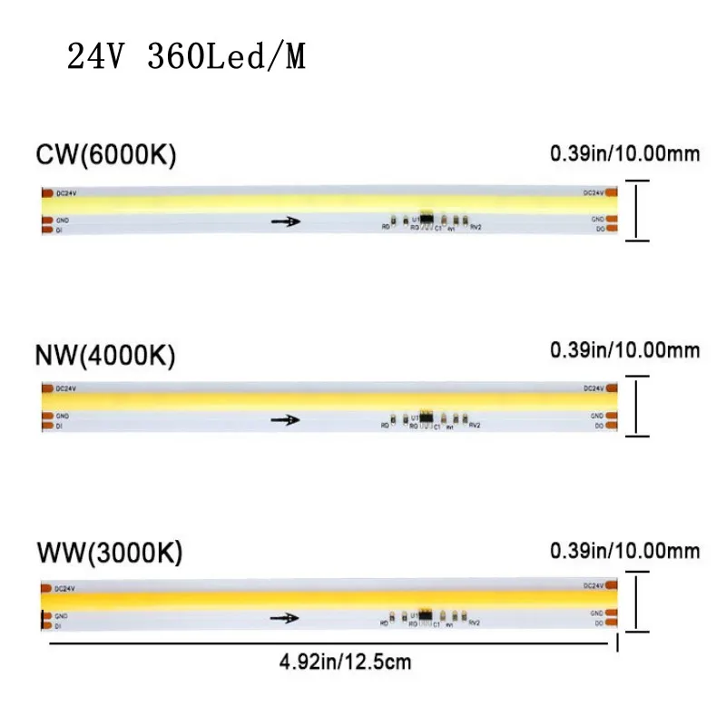 DC24V WS2811 COB Flowing LED Strip 360LEDs/m 5M Woda bieżąca Wyścig konny Chasing Light Pixel Lampa liniowa Zimny Naturalny Ciepły Biały