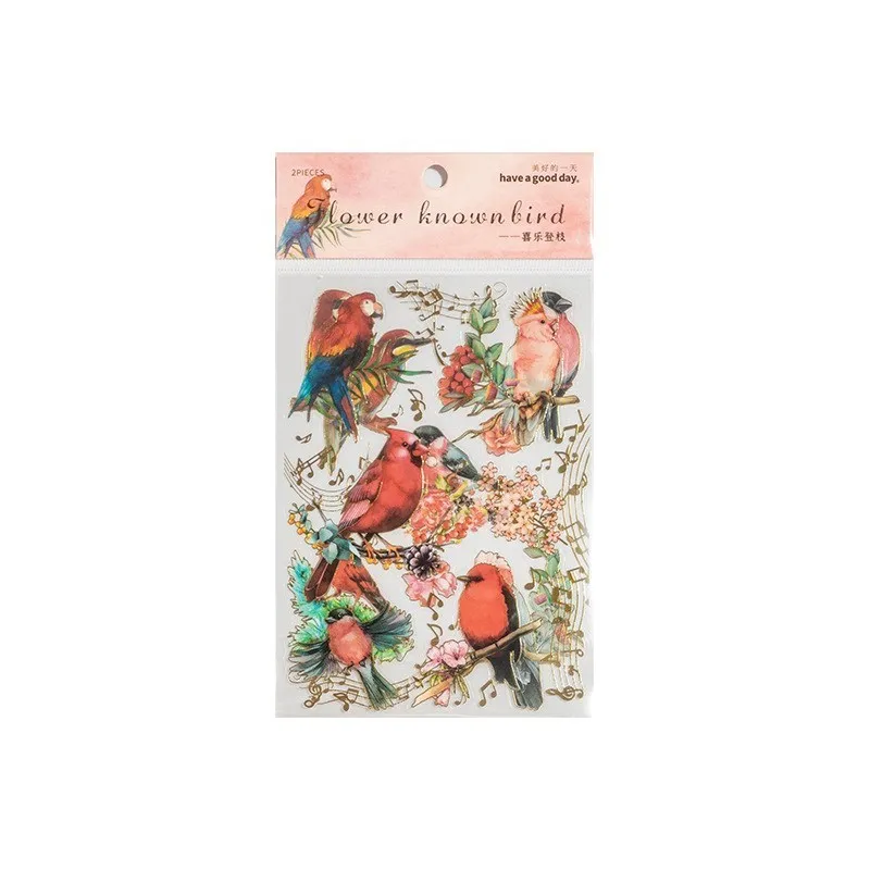 Альбом акварельных птиц, 2 листа