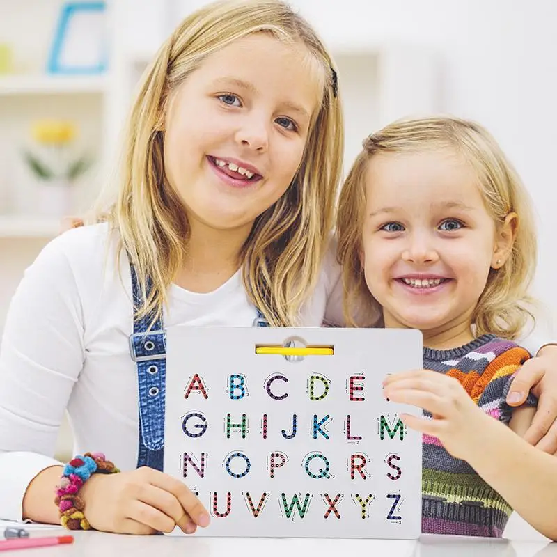 Magnetisches Alphabet Zeichenbrett 2-in-1 magnetisches Zeichenbrett doppelseitiges pädagogisches Lernspiel zeug Nummer Buchstabe für Kinder Geschenk