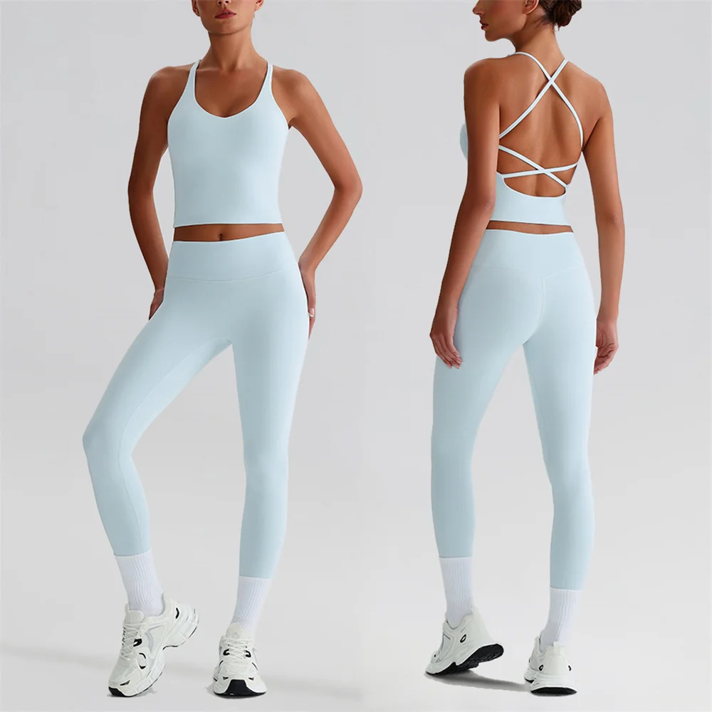 

Solid Color Gym Yoga Set soft High waist Yoga Legging Fitness Full Zip Gym Jacket 2pcs Soft Sport Suit Women Sportwear athletic