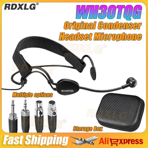 WH30TQG Headset Microphone Headworn Hypercardioid Condenser Mic For AKG Shure Senheiser Wireless Bodypack Transmitter System