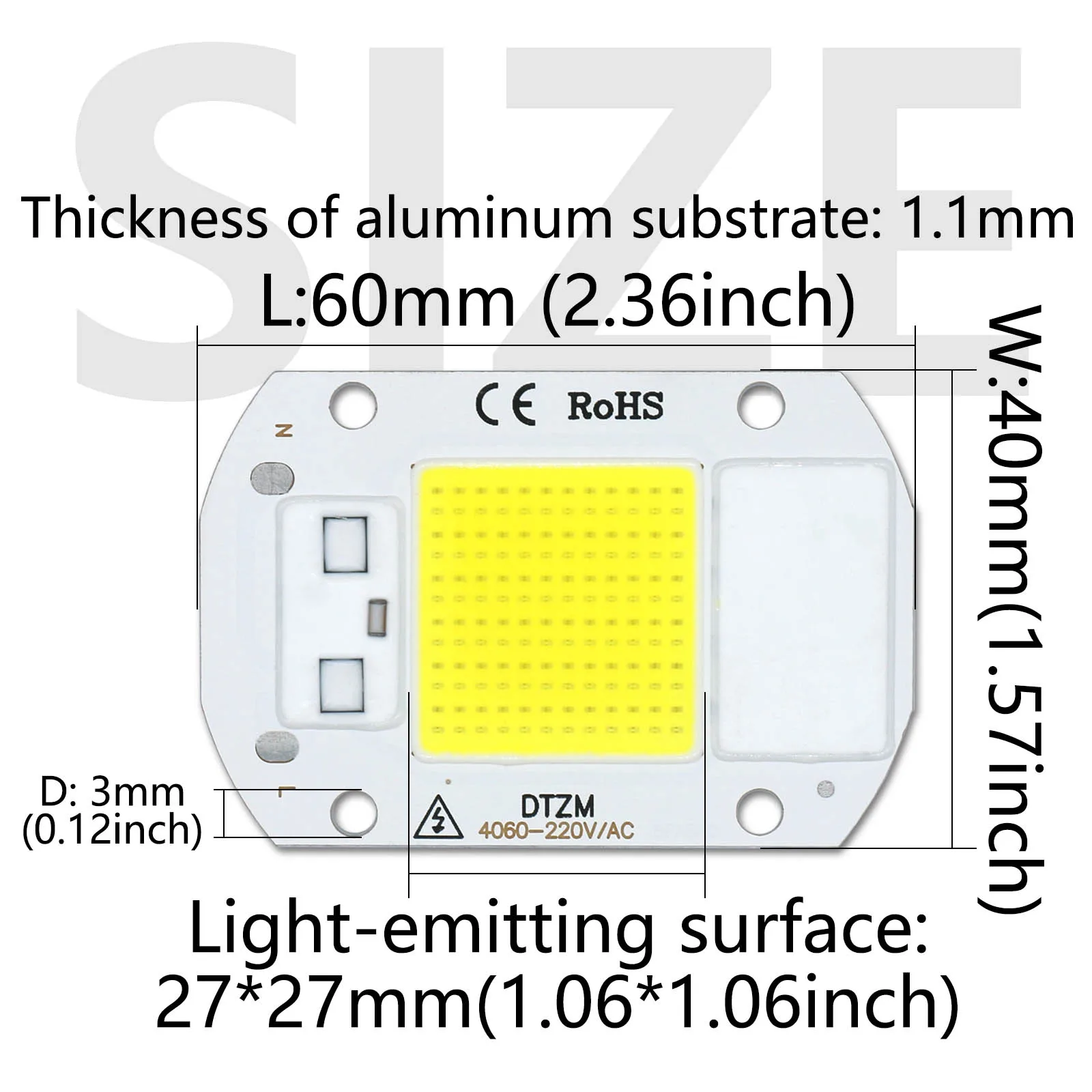 100pcs 10W 20W 30W 50W AC 220V Smart IC No Need Driver COB Lamp Bead Module LED Chip Diodes Lamp Bulb Diy Spotlight Floodlight