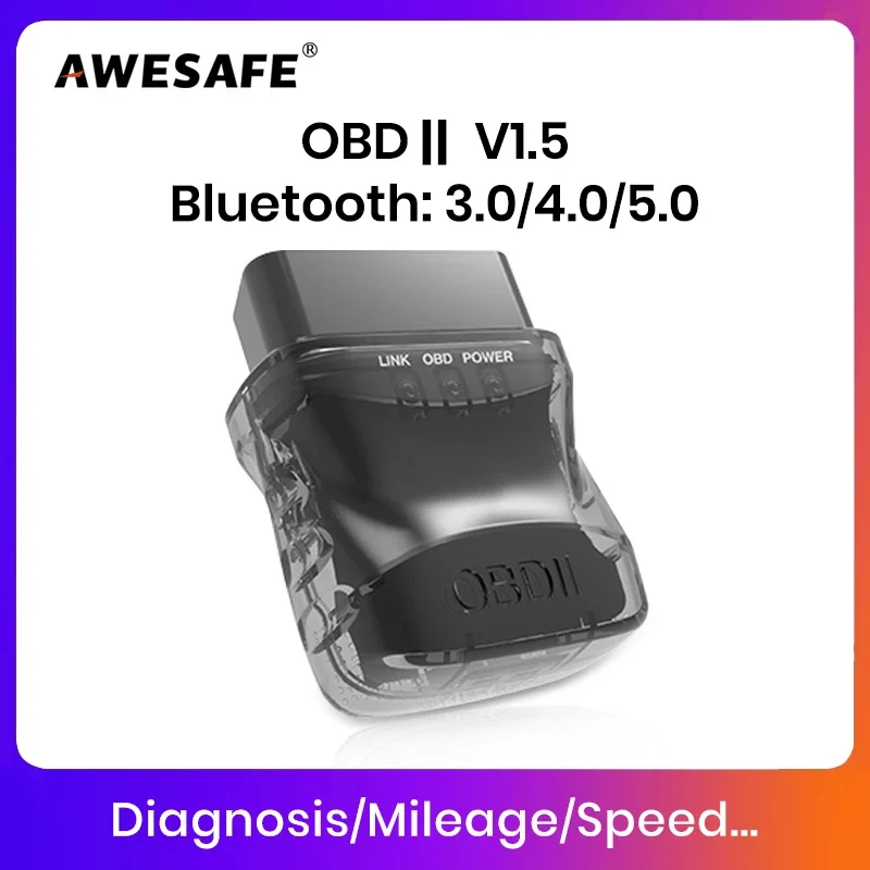 AWESAFE  V1.5 OBD2 Scanner Professional Diagnostic Scanner Code Reader for Android  IOS For DVD radio Engine Tester Elm327