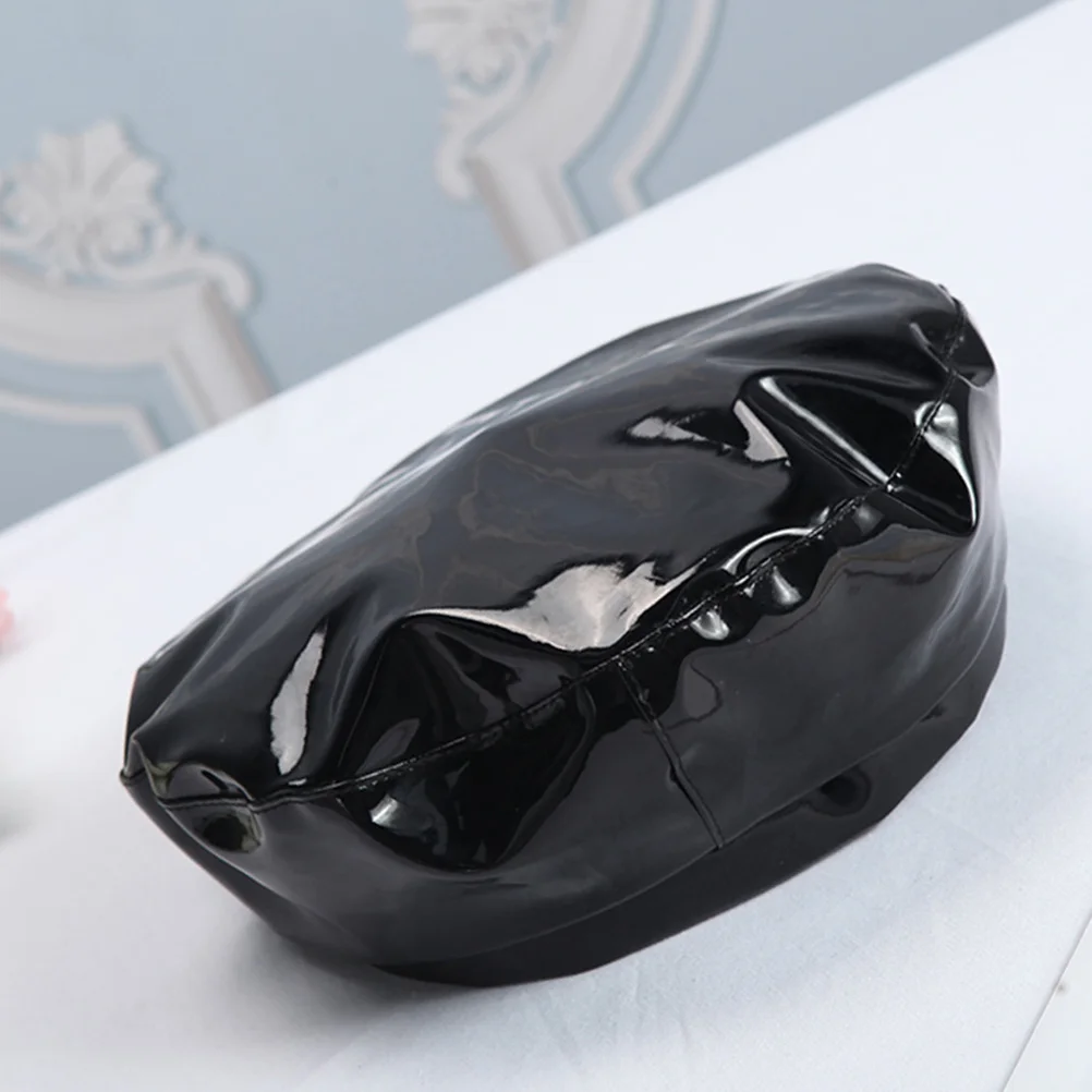 قبعة Pu Mirror مقاس 56-58 سم للنساء باللون الأسود خفيفة الوزن ودافئة وأنيقة كاجوال للرسام في الهواء الطلق للجنسين