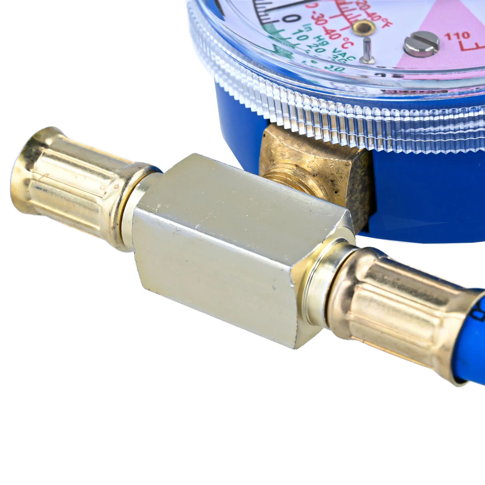 

И практичный автомобильный манометр для заправки кондиционера R Манометр для заправки шланга SAE с низкой стороны Шланговый манометр со шлангом