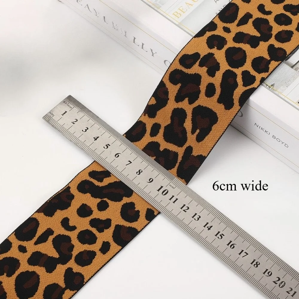 Thickened khaki leopard print pants clothes side strip elastic band pants waist durable elastic belt hat rubber band