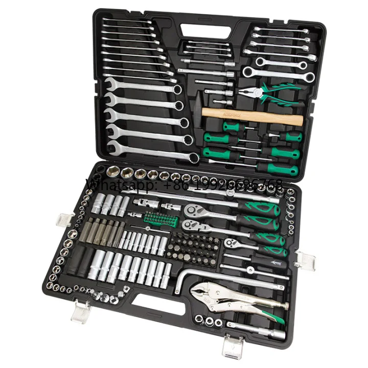 

AE-S202 202Pcs 1/4"&3/8"&1/2" Socket Set Tool Set With Non-slip Handrails for Home and Auto Repair Shop