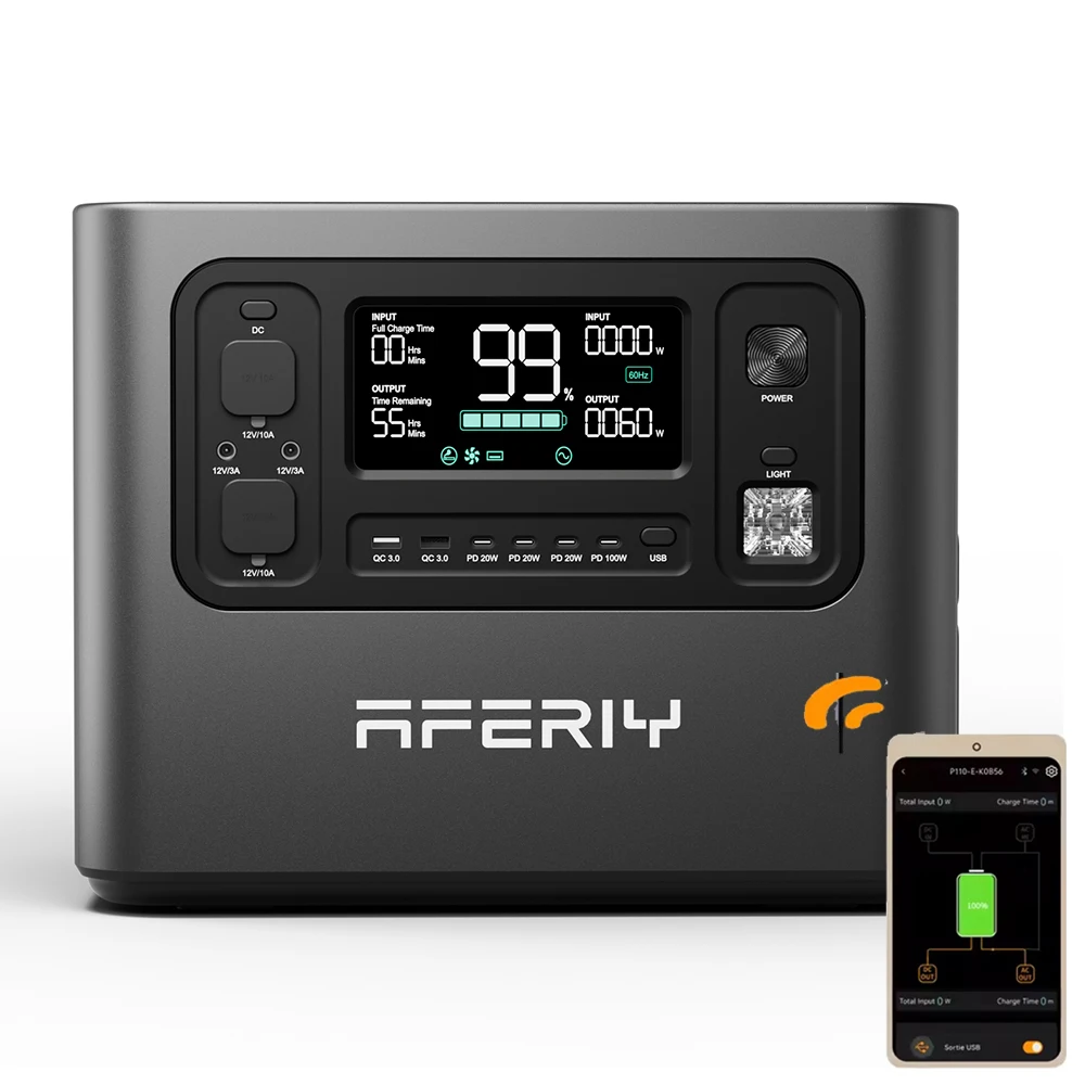 AFERIY P280 draagbare krachtcentrale, 2800W AC zuivere sinusgolfuitgang, 2048Wh LiFePO4-batterij, uitbreidbare capaciteit, 13 uitgangspoorten